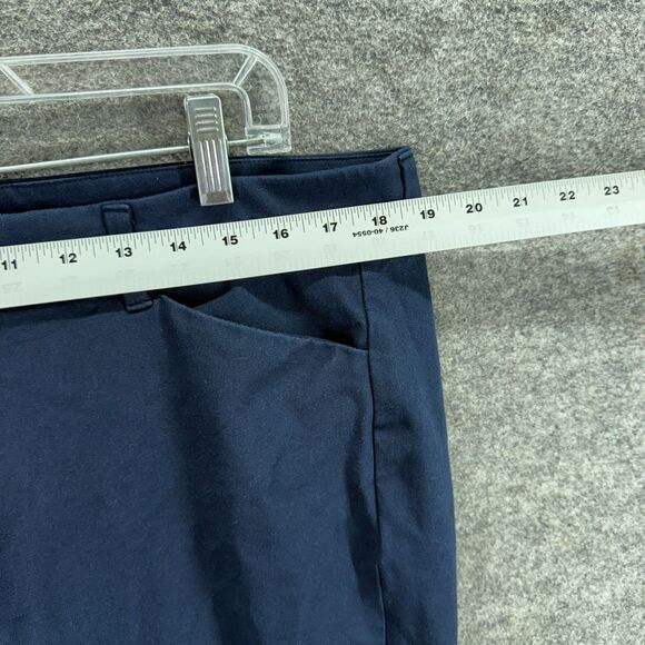 Old Navy Pants Women 16 Blue Chino High Rise Pixie Secret Smooth Pockets Cotton - Picture 3 of 8